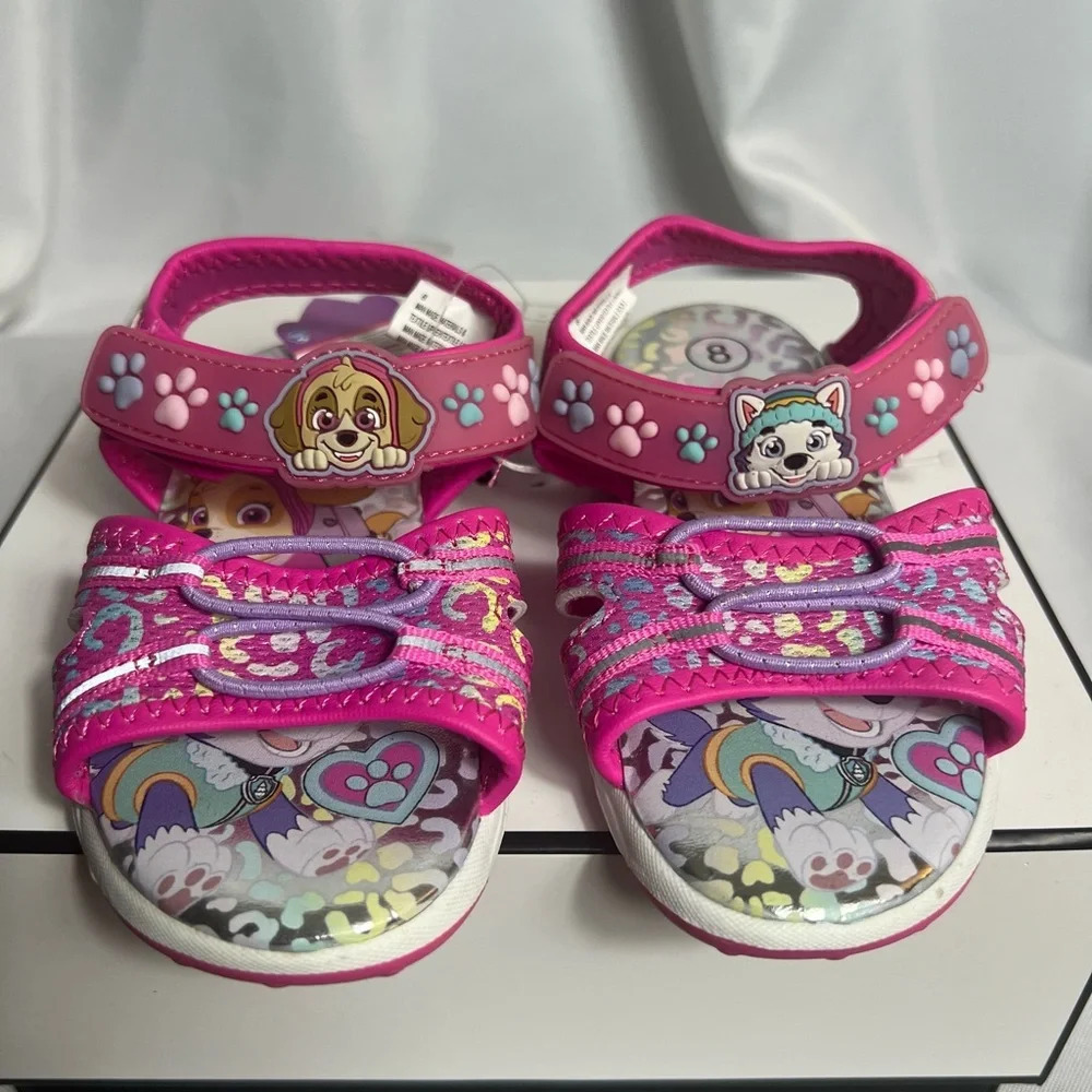 Nickelodeon Paw Patrol Toddler Girls Ankle Strap Light Up Sandals Size 7 Pink